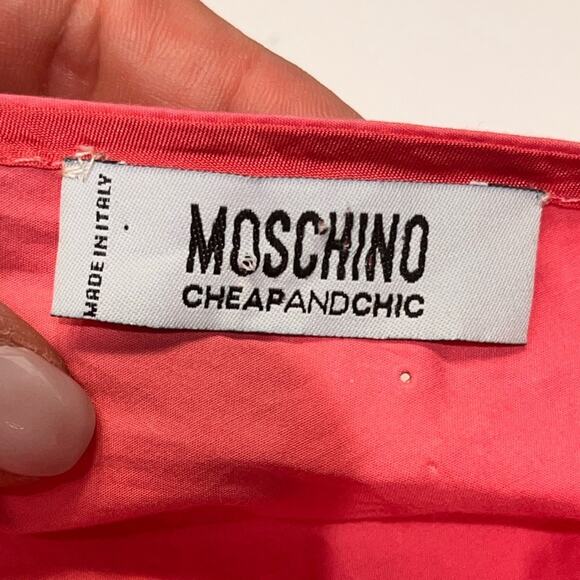 Moschino Cheap and Chic Pink Poplin Shirt Mini Dress Small - Picture 4 of 7